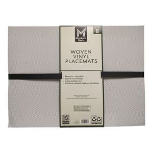 Member's Mark Indoor/Outdoor Woven Vinyl Placemats, Set of 8 - Grey